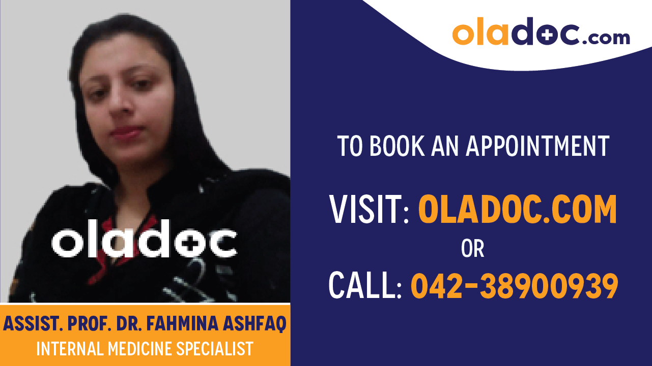 Book appointment with Dr.Fahmina Ashfaq-best Internal Medicine Specialist in Lahore